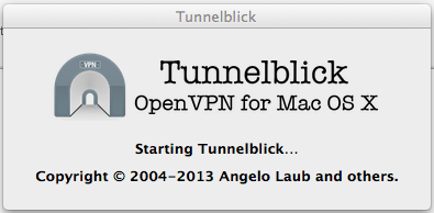 Splash screen for TunnelBlick.